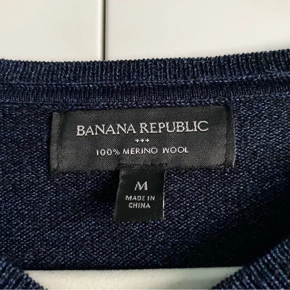 Banana Republic Men's Washable 100% Merino Wool Argyle V-Neck Sweater Size M EUC - Picture 12 of 12